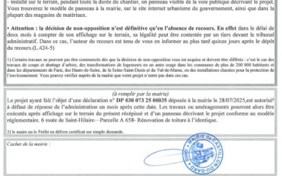Récépissé dépôt DP 030 073 25 00035